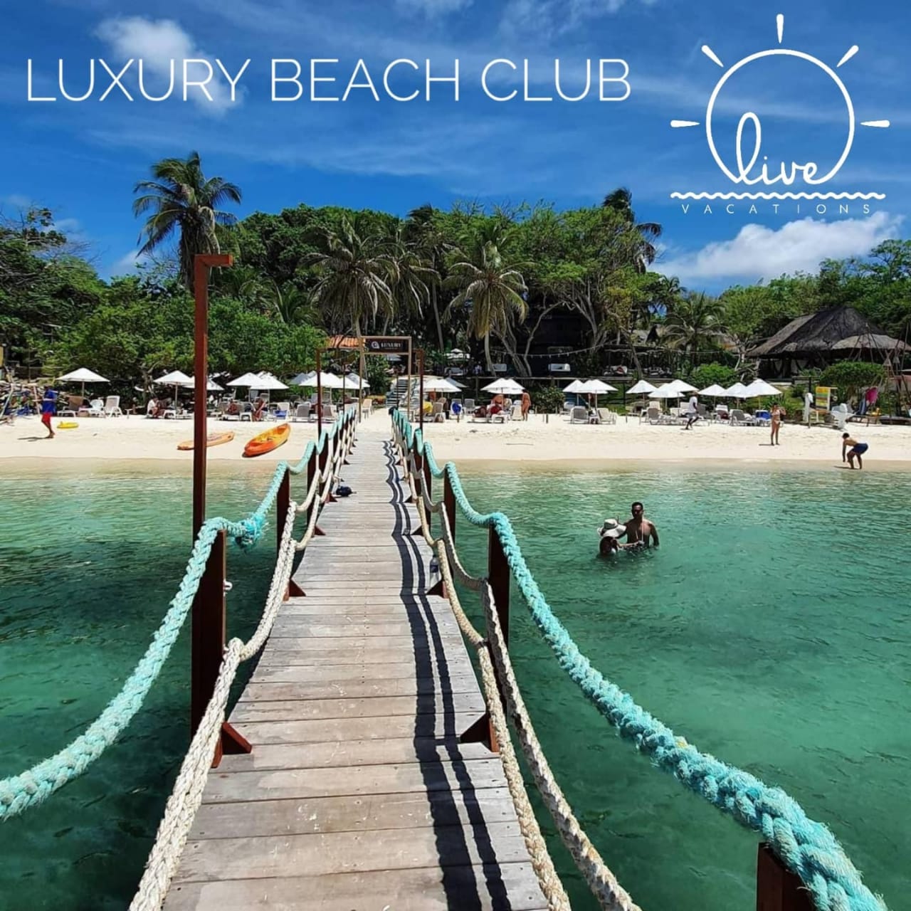 Luxury Beach Club - Arena Beach - Isla del Rosario | Relax in the sun with an open bar, beachfront, and Caribbean flavor in an exclusive setting.