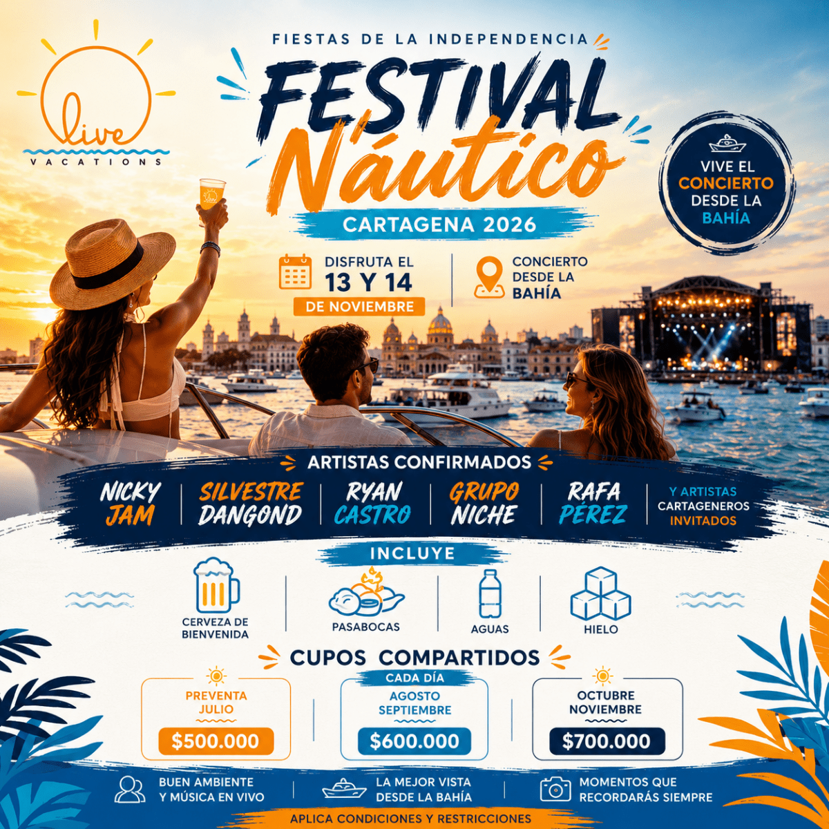 Festival Náutico Cartagena 2026: Compra tus Cupos Oficiales y Evita Estafas - Live Vacations Tours