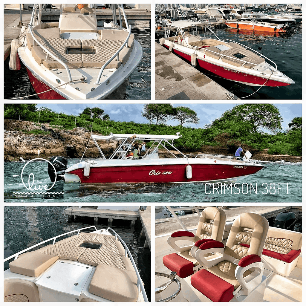 Lancha Deportiva para 16 pax - Crimson 38ft - Live Vacations Tours