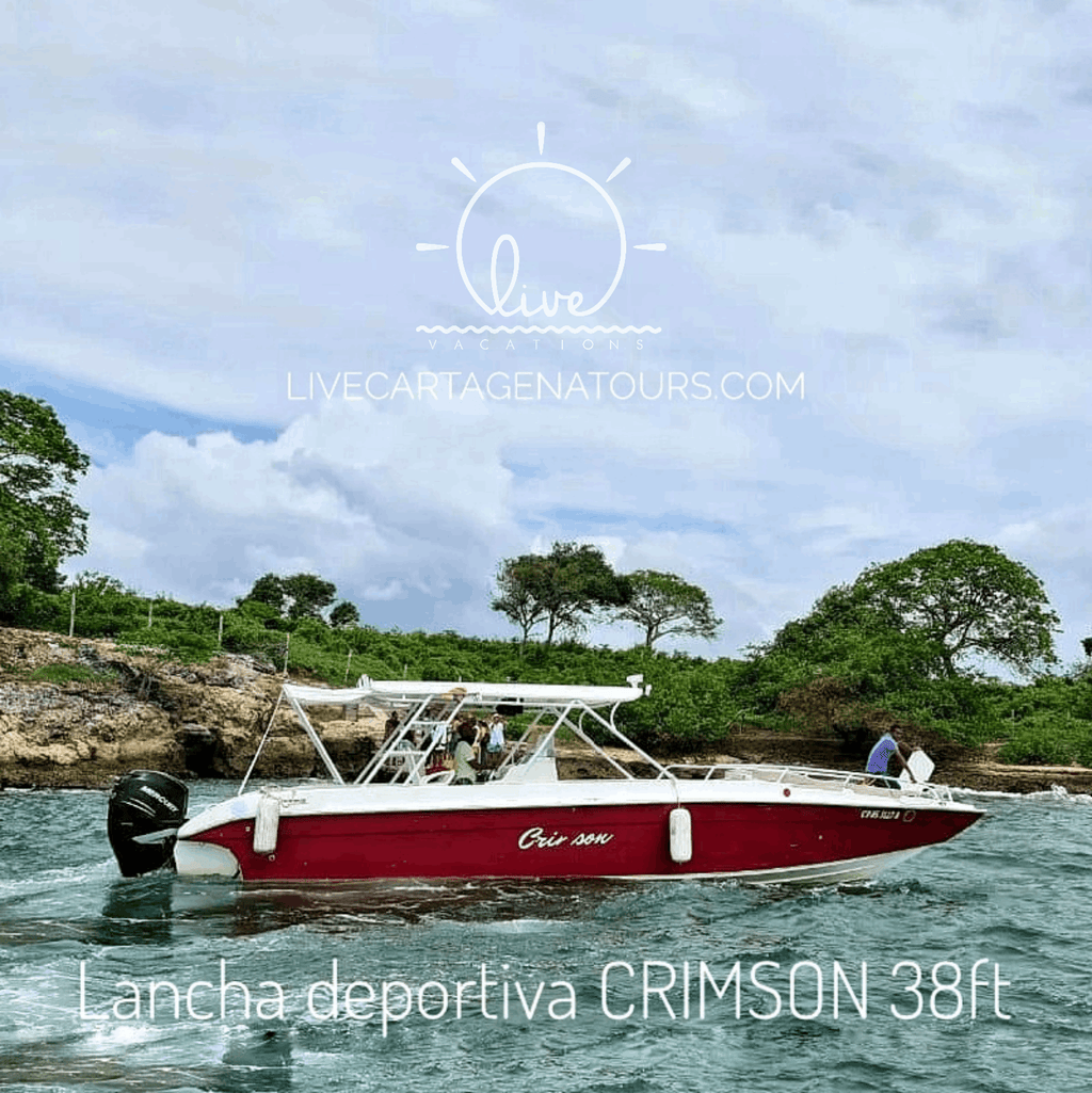 Lancha Deportiva para 16 pax - Crimson 38ft - Live Vacations Tours