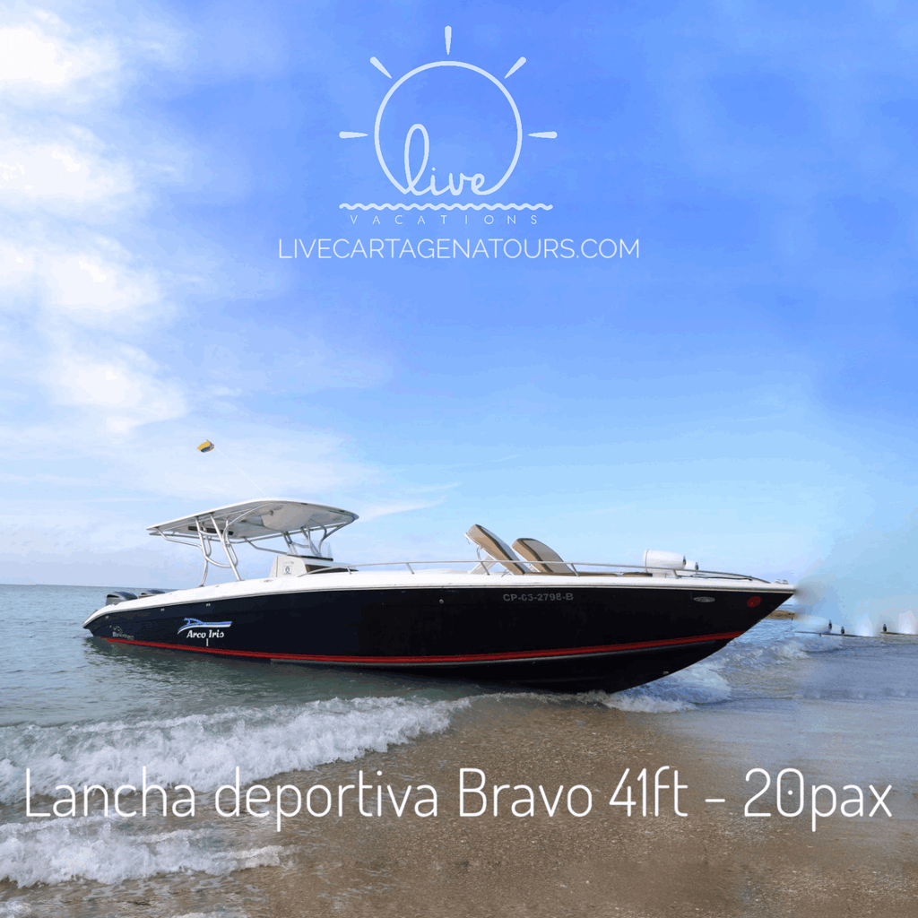 Lancha Deportiva 20 pax - Bravo 41ft - Live Vacations Tours