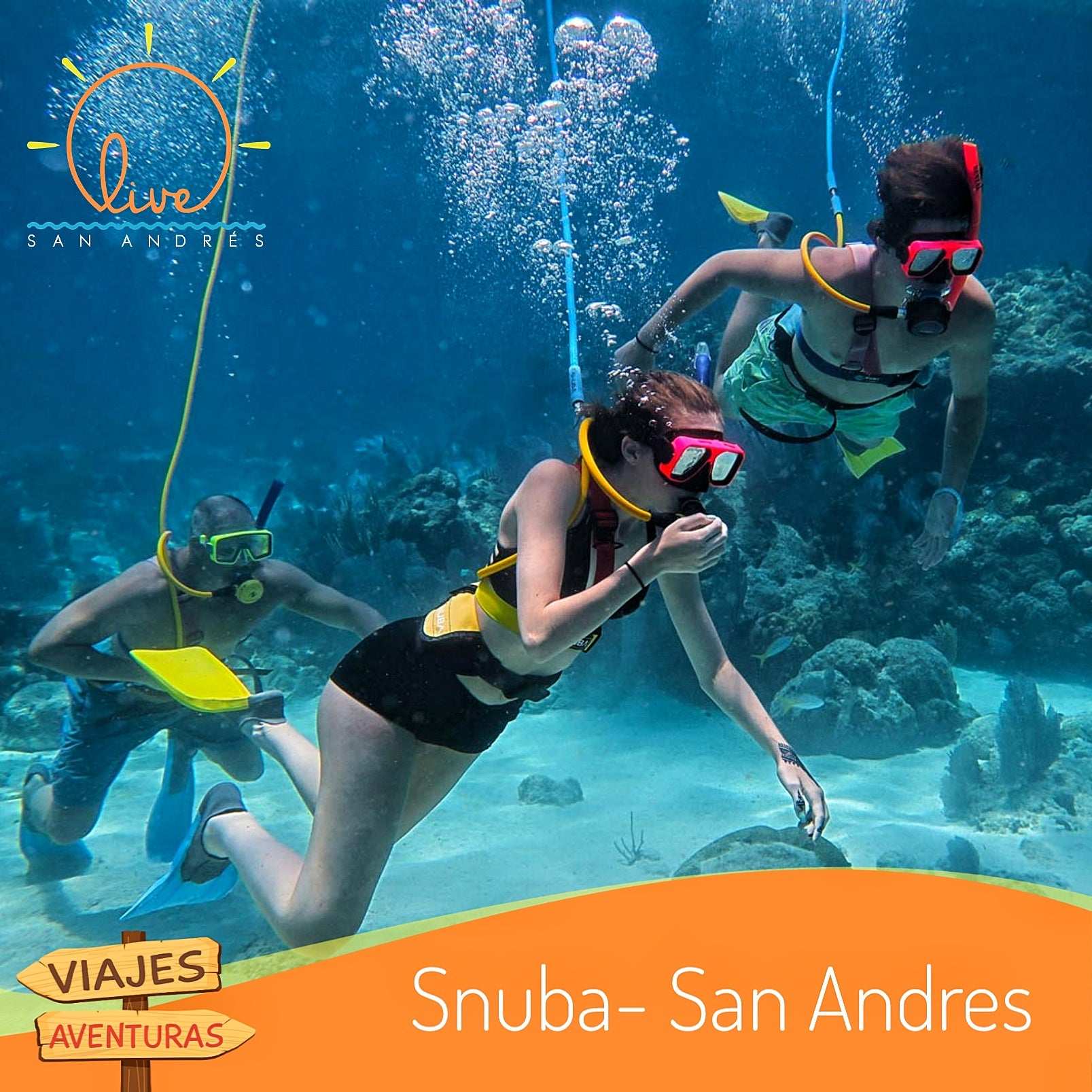 Snuba en San Andrés Isla | Explora el mundo marino sin tanques, sin experiencia y en total seguridad - Live Vacations Tours