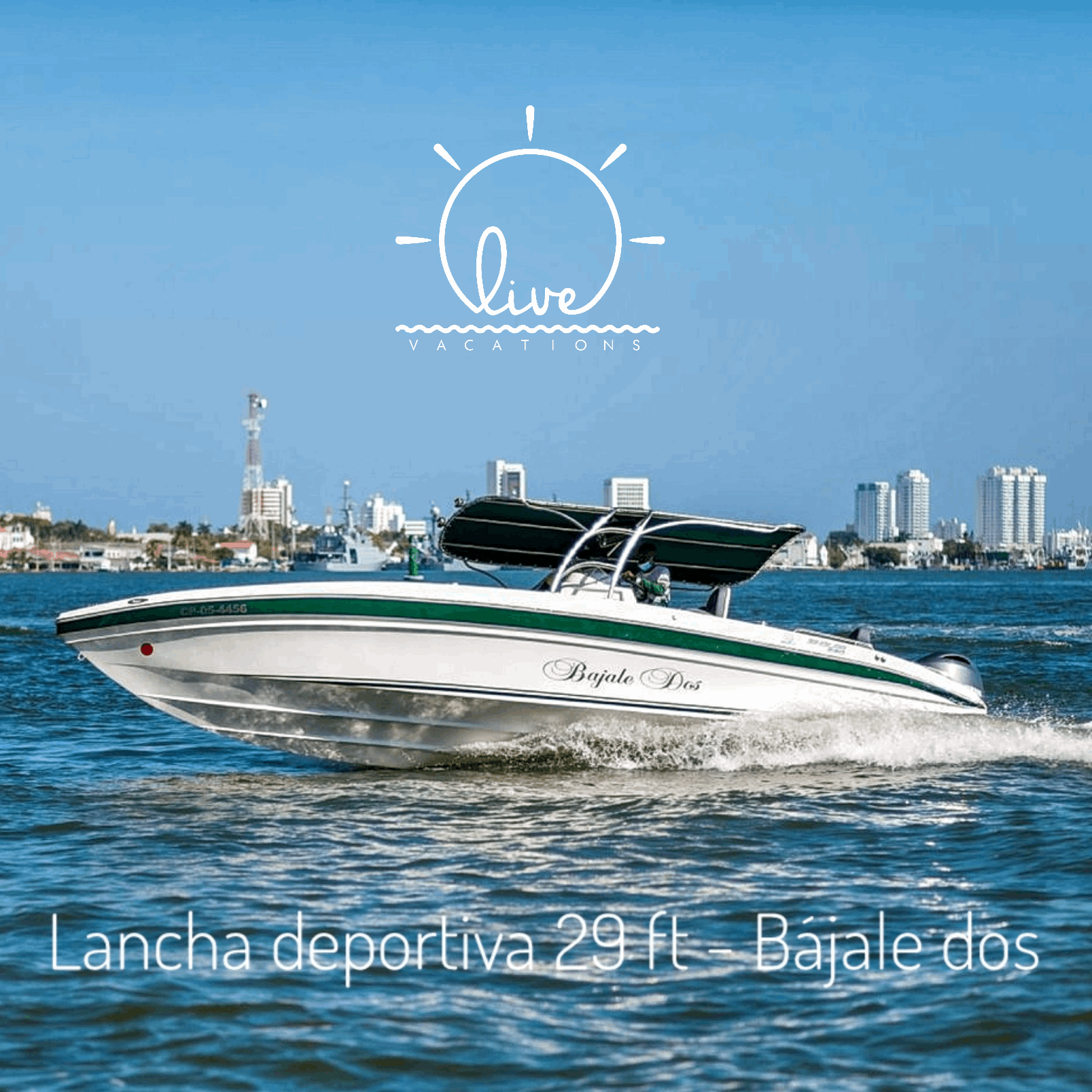 Lancha deportiva 29ft para 10 pax - Bajale dos - Live Vacations Tours