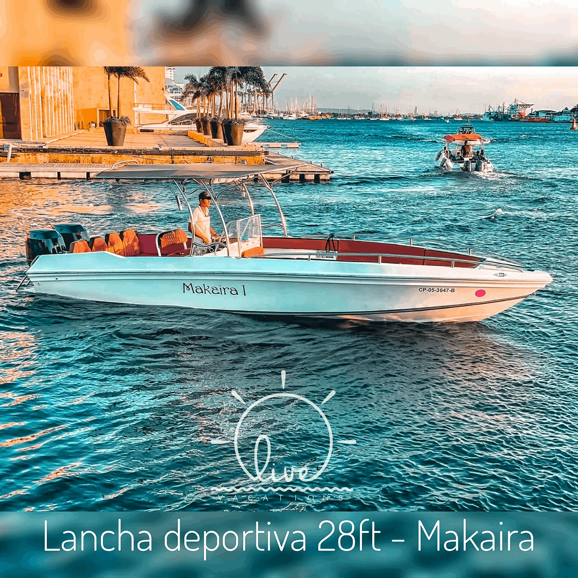 Lancha Privada – Makaira | Navega con libertad, estilo y confort por el Caribe colombiano - Live Vacations Tours