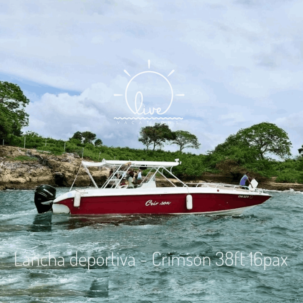 Lancha Deportiva para 16 pax - Crimson 38ft - Live Vacations Tours