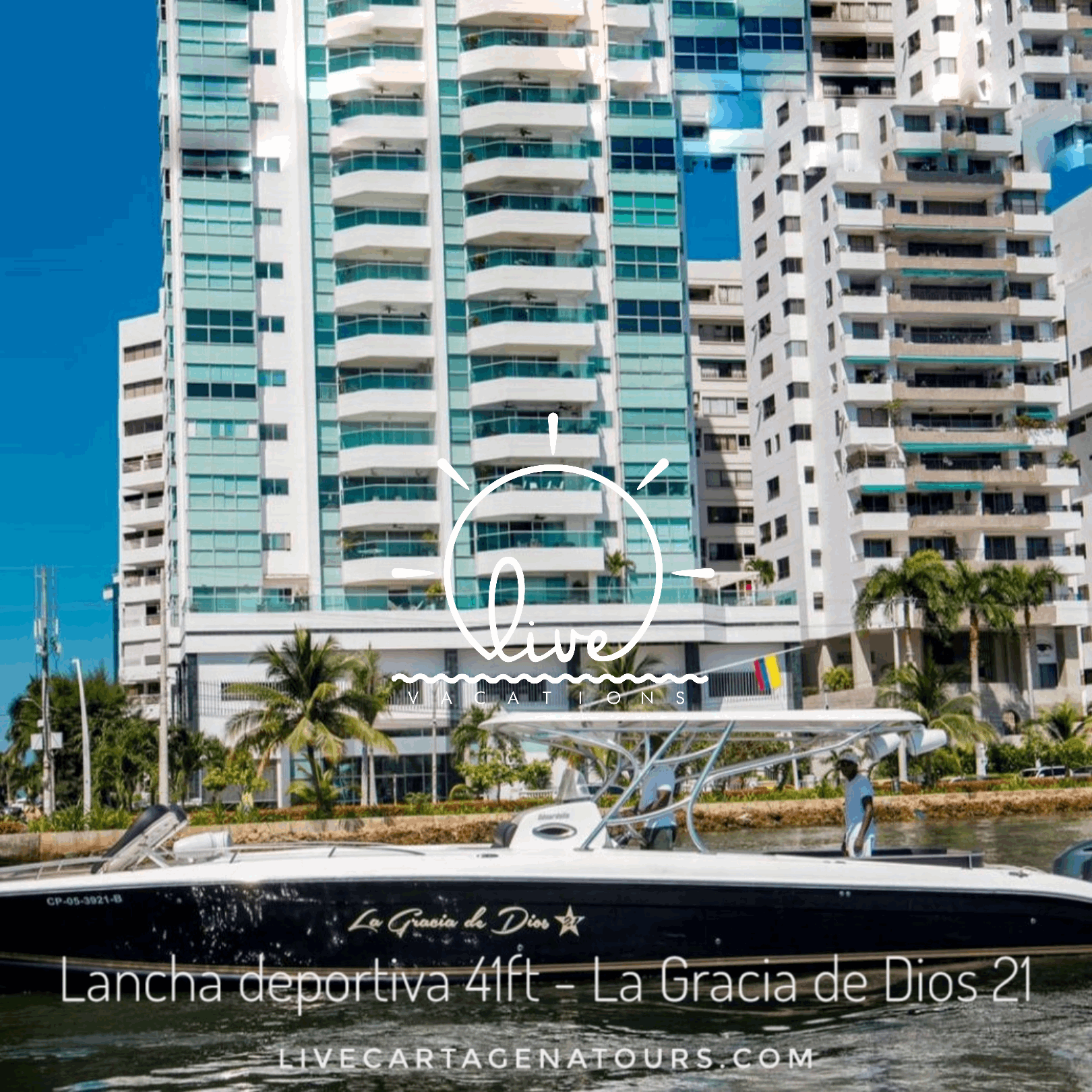 Lancha Deportiva 41ft para 20 pax - La Gracia de Dios 21 - Live Vacations Tours