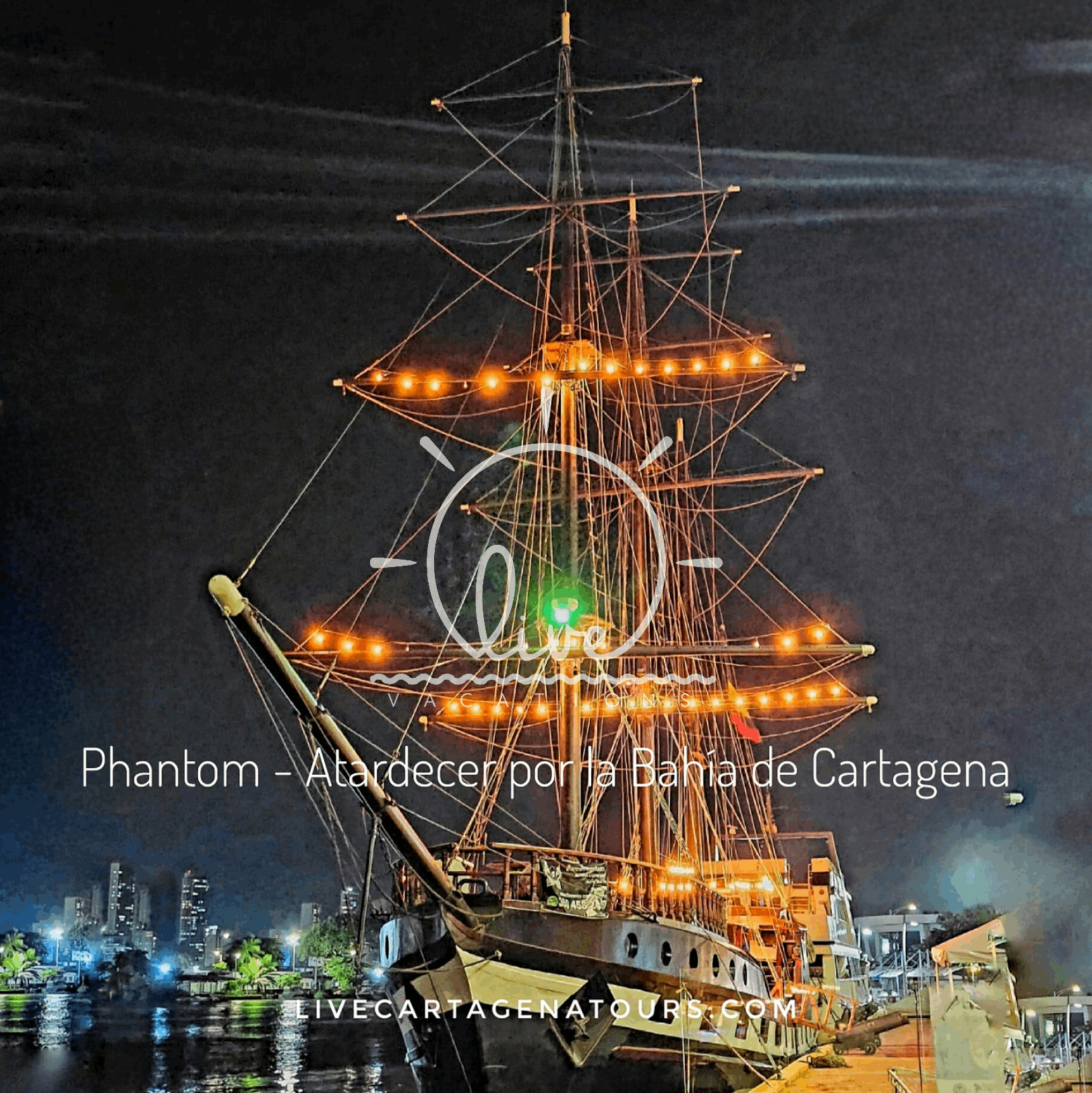 Fiesta Phantom Noche Blanca en Cartagena | Música, bebidas y rumba en altamar - Live Vacations Tours