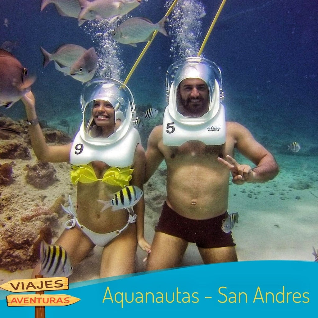 Aquanautas San Andrés | Caminata submarina en el mar de los siete colores - Live Vacations Tours