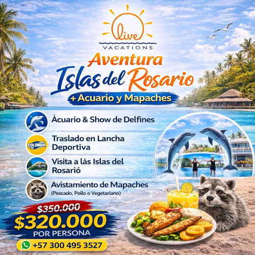 Aventura Islas del Rosario + Acuario y Mapaches