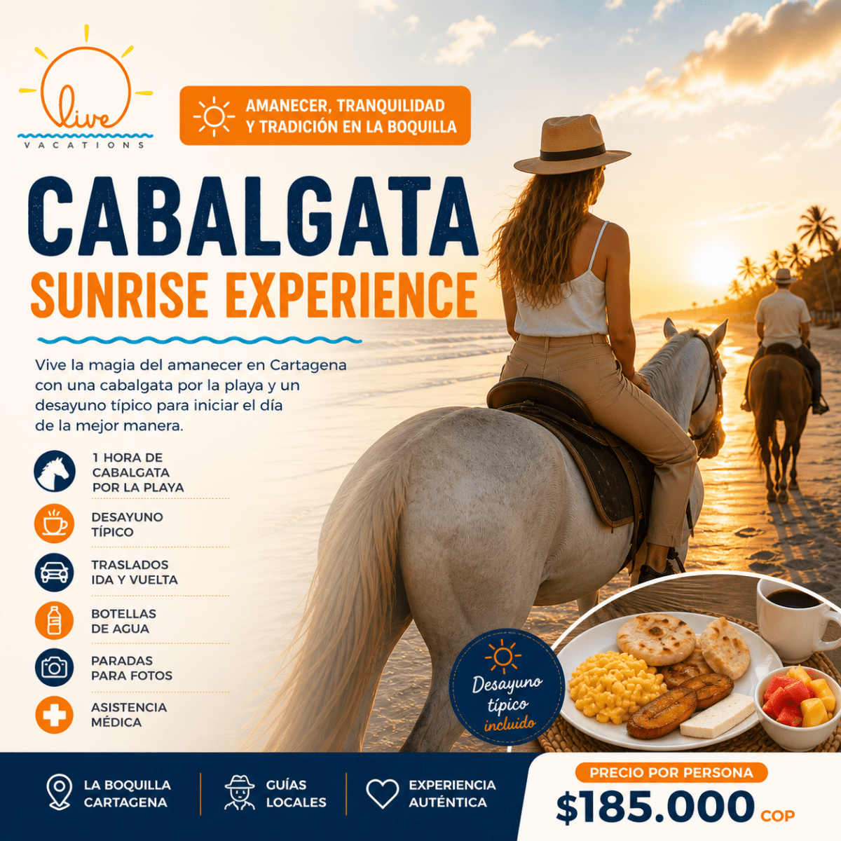 Cabalgata Sunrise Experience en La Boquilla - Live Vacations Tours