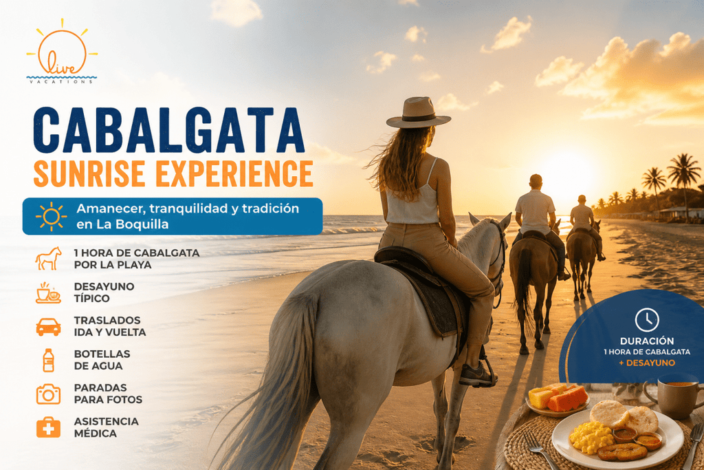 Tour a caballo  Sunrise Experience en La Boquilla - Live Vacations Tours