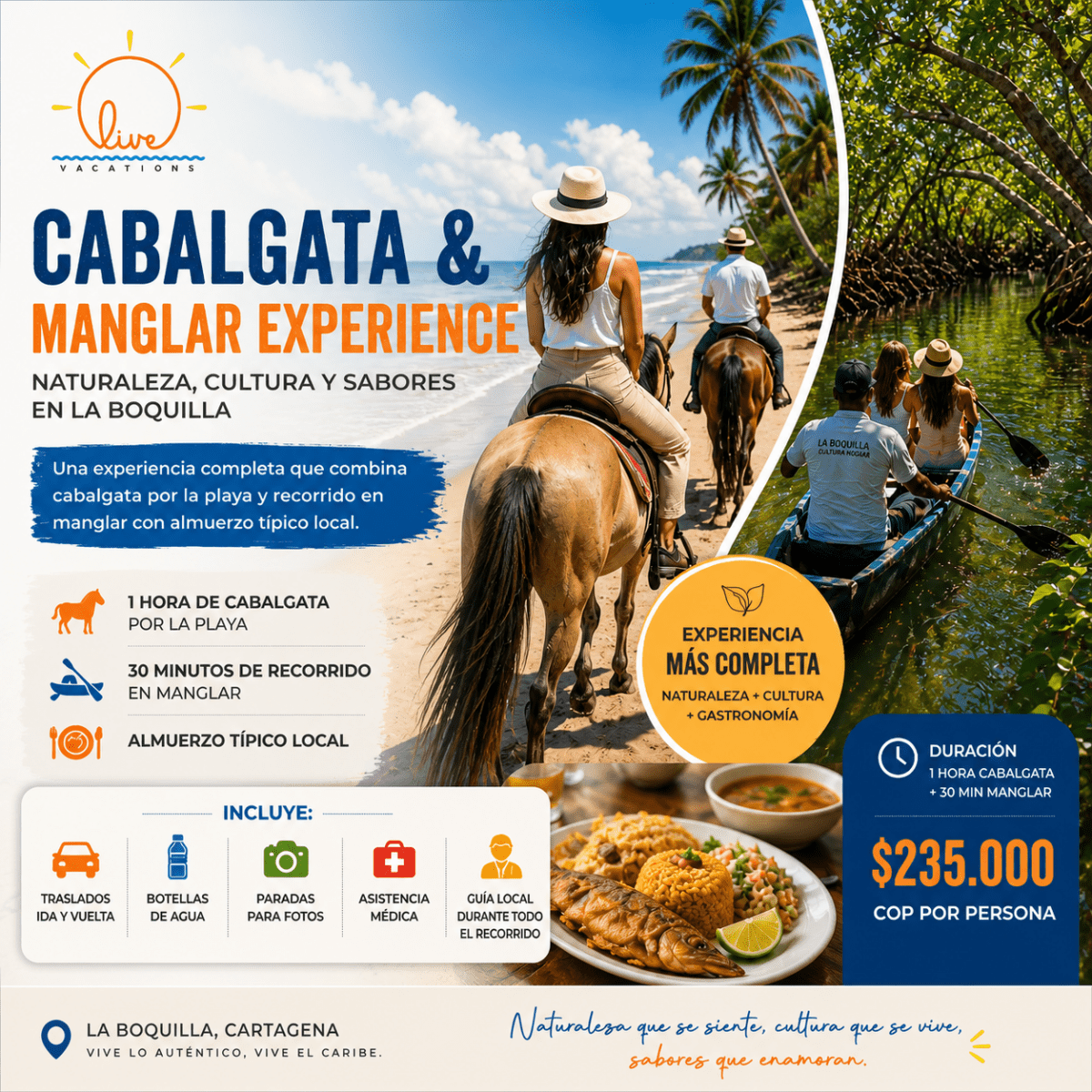 Cabalgata y Manglar Experience en La Boquilla - Live Vacations Tours