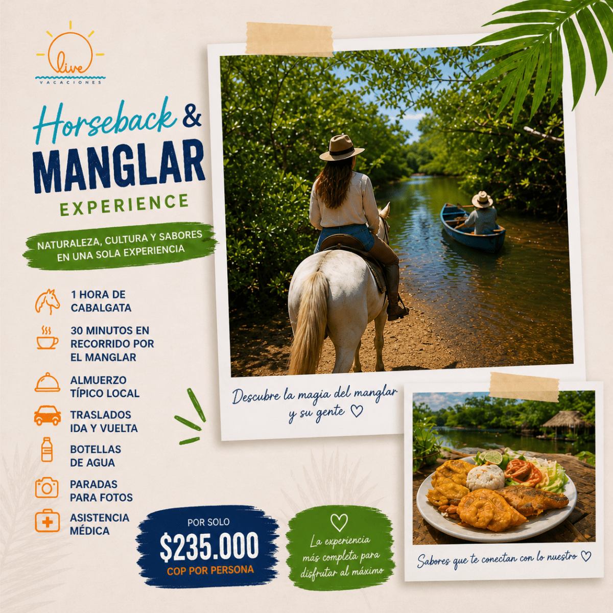 Tour a Caballo y Manglar Experience en La Boquilla
