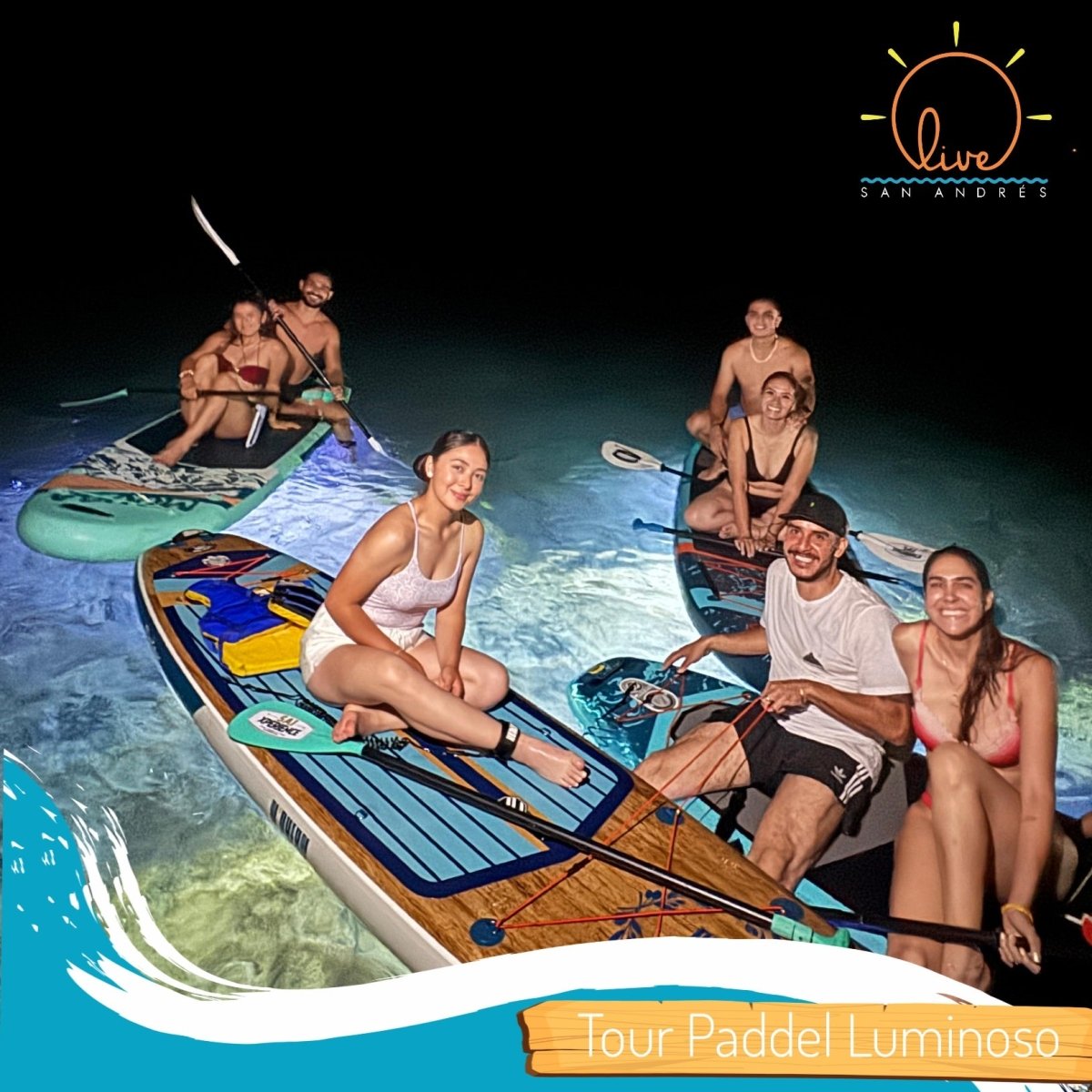 Tour Paddleboard Nocturno en San Andrés - Live Vacations Tours
