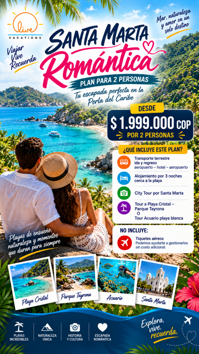 Vaiaja a Santa Marta 2 x 1 - Live Vacations Tours