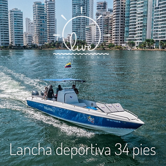 Lancha deportiva 34ft 14 pax