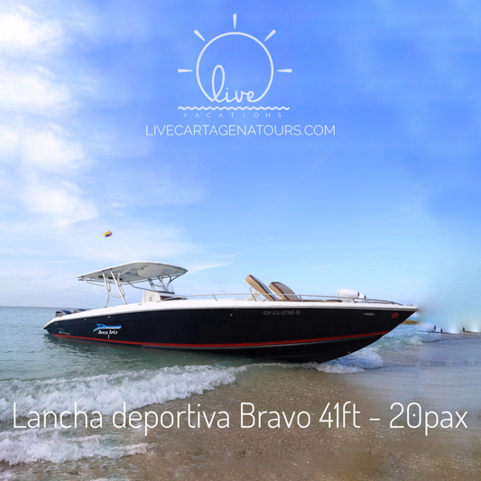 Lancha deportiva Bravo 41ft -  20 pax