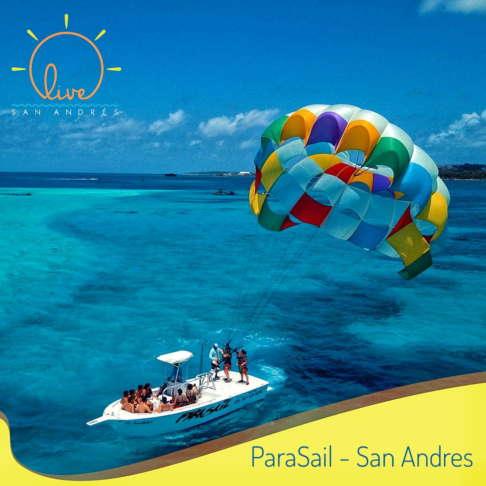 Parasailing in San Andrés | Fly over the sea of 7 colors. A unique aerial experience.
